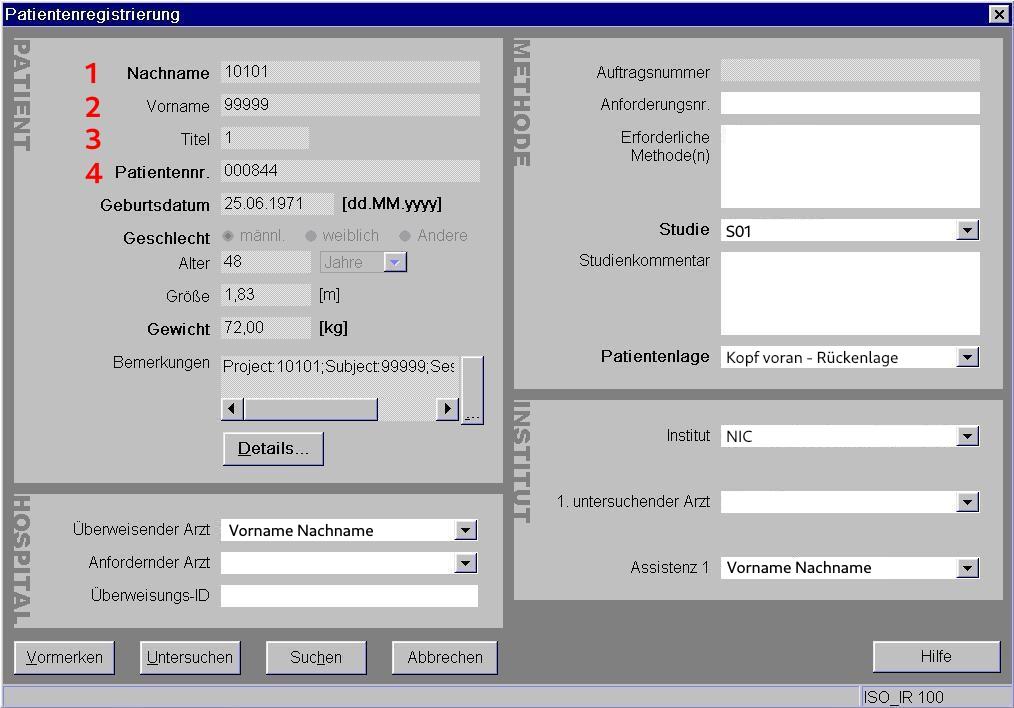 Abb. 1: Registrierungsfenster auf dem Trio